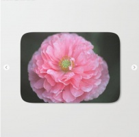 Pink Ruffled Poppy Flower Bath Mat