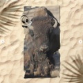 Bison Of The West Beach Towel 2.jpg