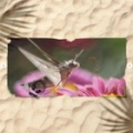 Colorful Moth on a Zinnia Flower Beach Towel 2