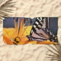 Swallowtail Butterfly On A Lily Flower Beach Towel 2.jpg