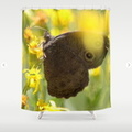 Colorful Common Wood-nymph Butterfly Shower Curtain