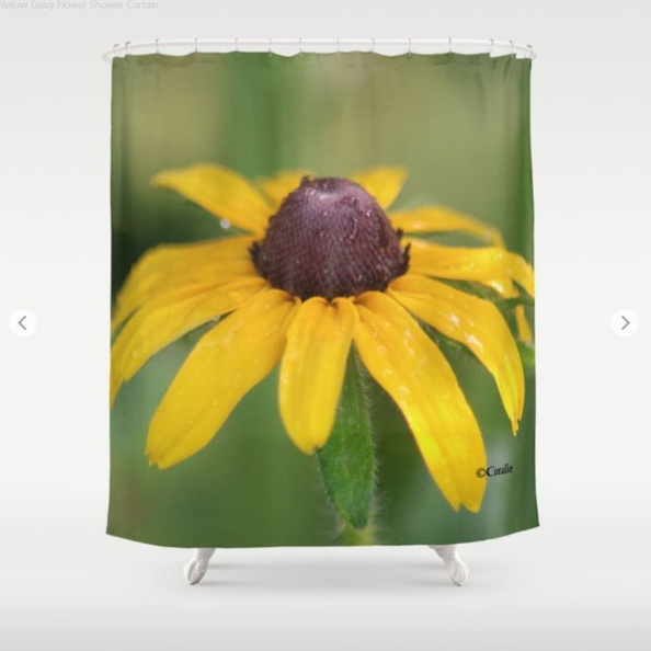 Yellow Daisy Flower Shower Curtain.jpg