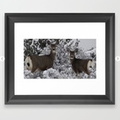 Mule Deer in the Oregon Snow Framed Art Print.jpg