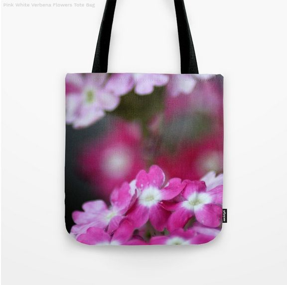 Pink White Verbena Flowers Tote Bag.jpg