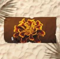 marigold flower Beach Towel 2