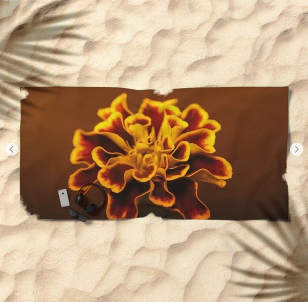 marigold flower Beach Towel 2.jpg