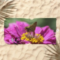 Skipper Butterfly In The Garden Beach Towel 2