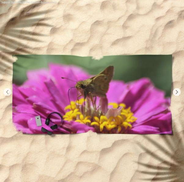 Skipper Butterfly In The Garden Beach Towel 2.jpg