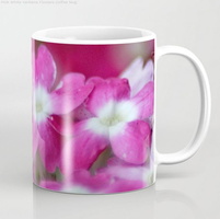 Pink White Verbena Flower Coffee Mug