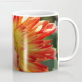 Fire In The Sky dahlia flower coffee mug
