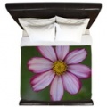 Red and White Cosmos Bloom King Duvet.jpg