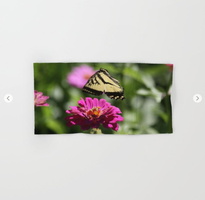Colorful Swallowtail Butterfly Flying Hand &amp; Bath Towel