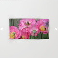 Pink Poppy Flowers With Honeybees Hand & Bath Towel