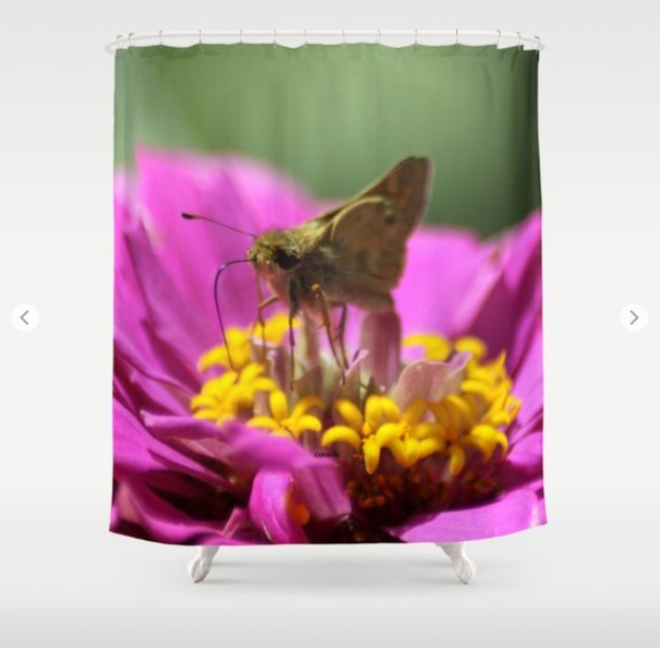 Skipper Butterfly In The Garden Shower Curtain.jpg