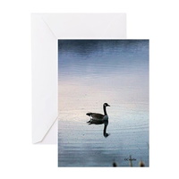 goose in the early morning light greeting cards
