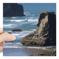 Pacific-Ocean-Scene-square sticker 3 x 3